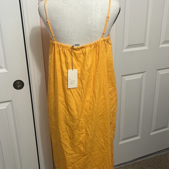 A new day orange pull over Linen tank dress - Picture 4 of 6
